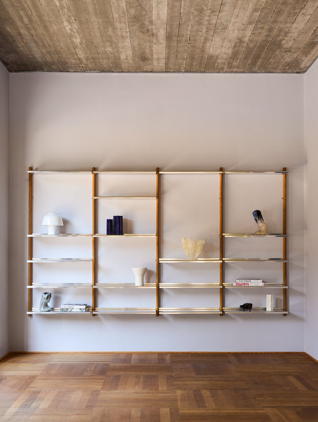 MAZO MOD Shelving System with Aluminum and Oak