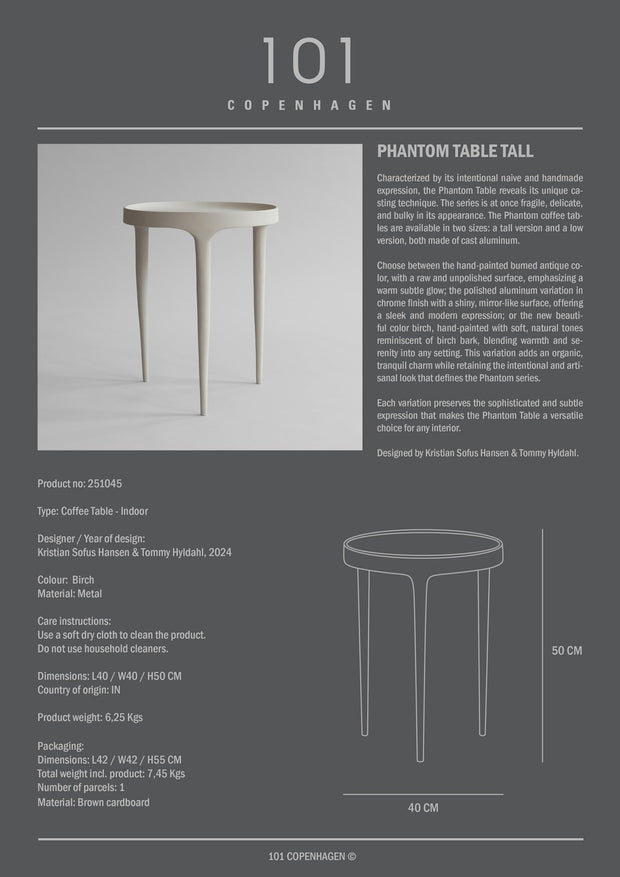 101 Copenhagen Phantom Table, Tall - Birch