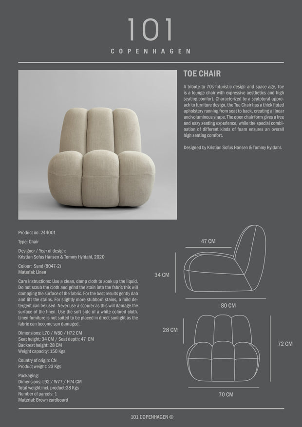 101 Copenhagen Toe Chair - Sand (8047-2)