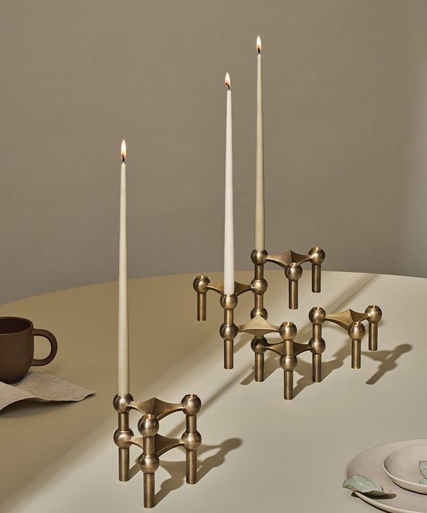 STOFF Nagel Candle Holder, Bronzed Brass