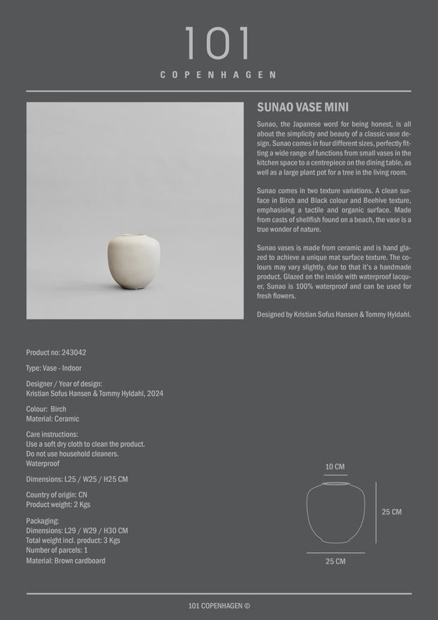 101 Copenhagen Sunao Vase, Mini - Birch