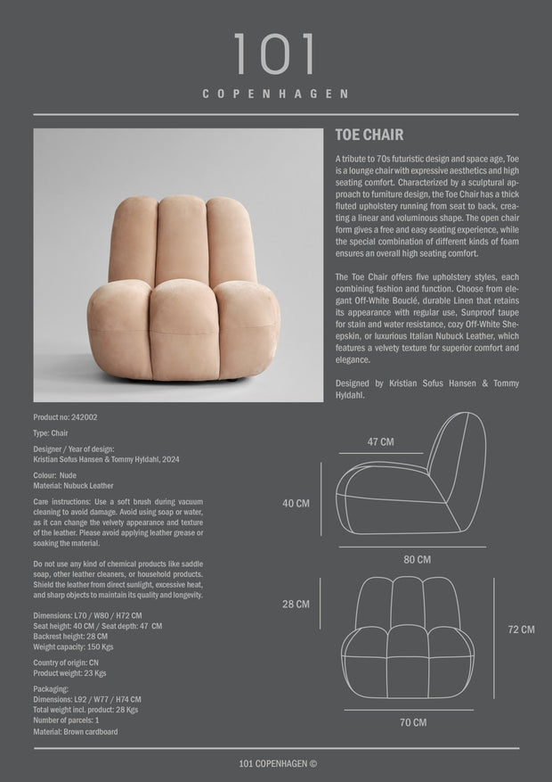 101 Copenhagen Toe Chair - Nubuck