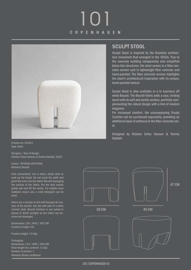 101 Copenhagen Sculpt Stool - Off White (CPH 900)