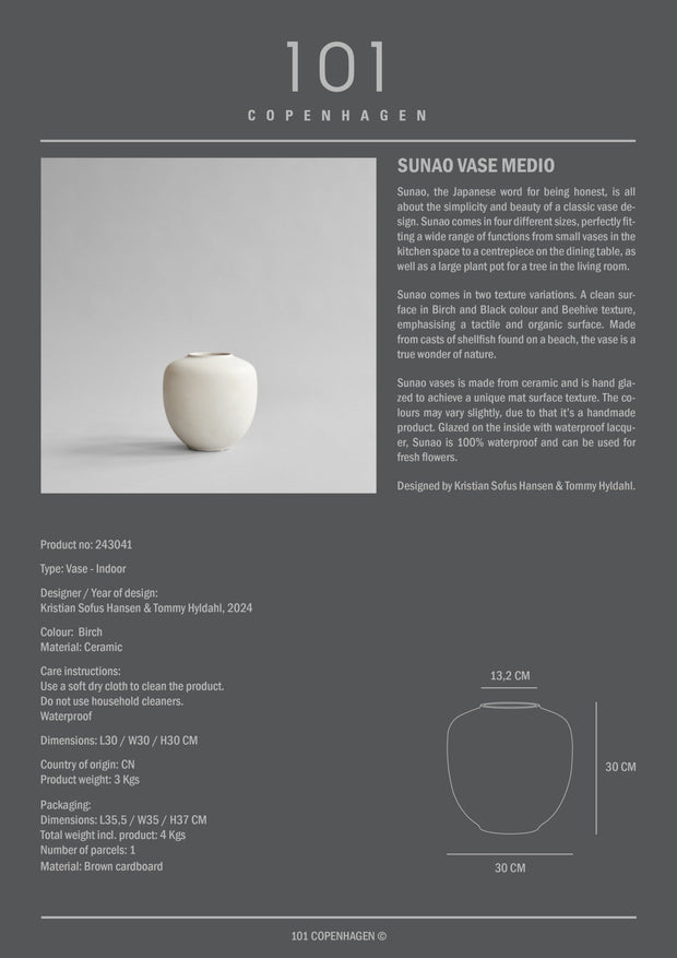 101 Copenhagen Sunao Vase, Medio - Birch