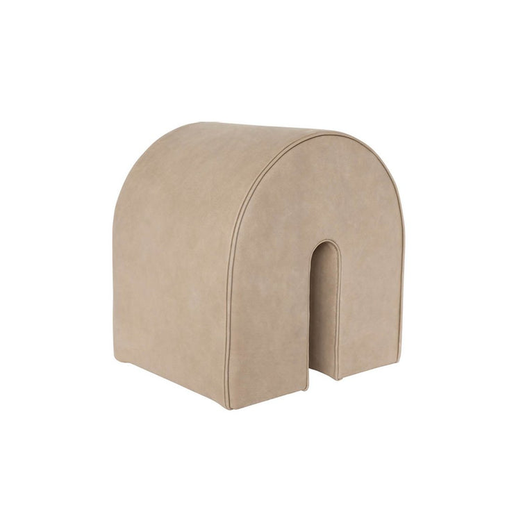 kristina dam studio curved pouf tan leather